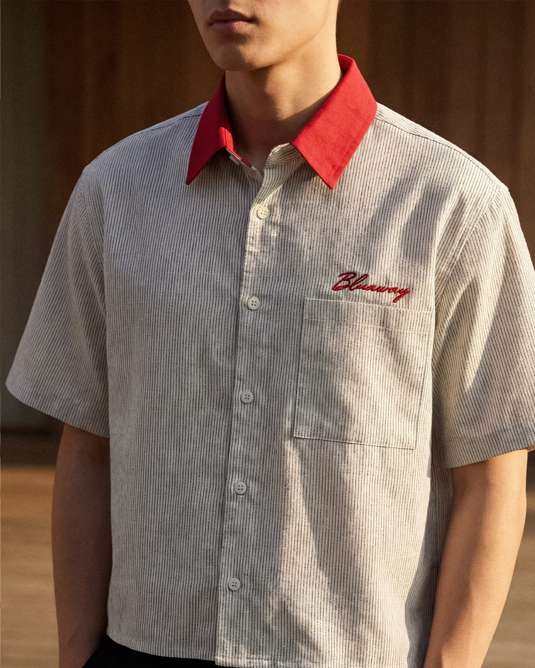 BLU EMBROIDER SHIRT 01 RED