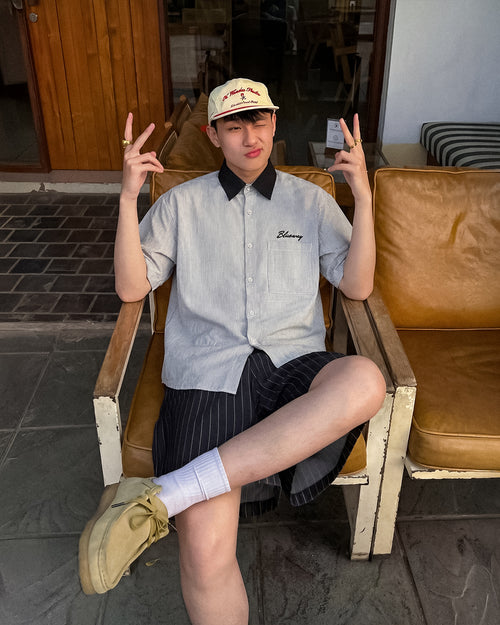 BLU EMBROIDER SHIRT 01 BLACK