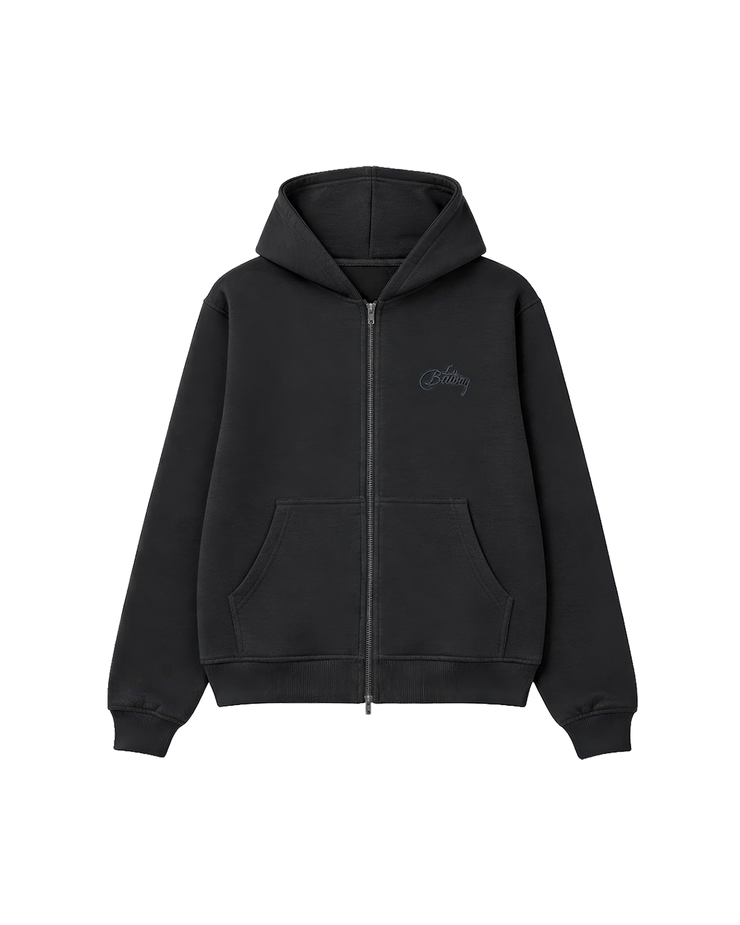 SIGNATURE BLACK ZIP-UP HOODIE
