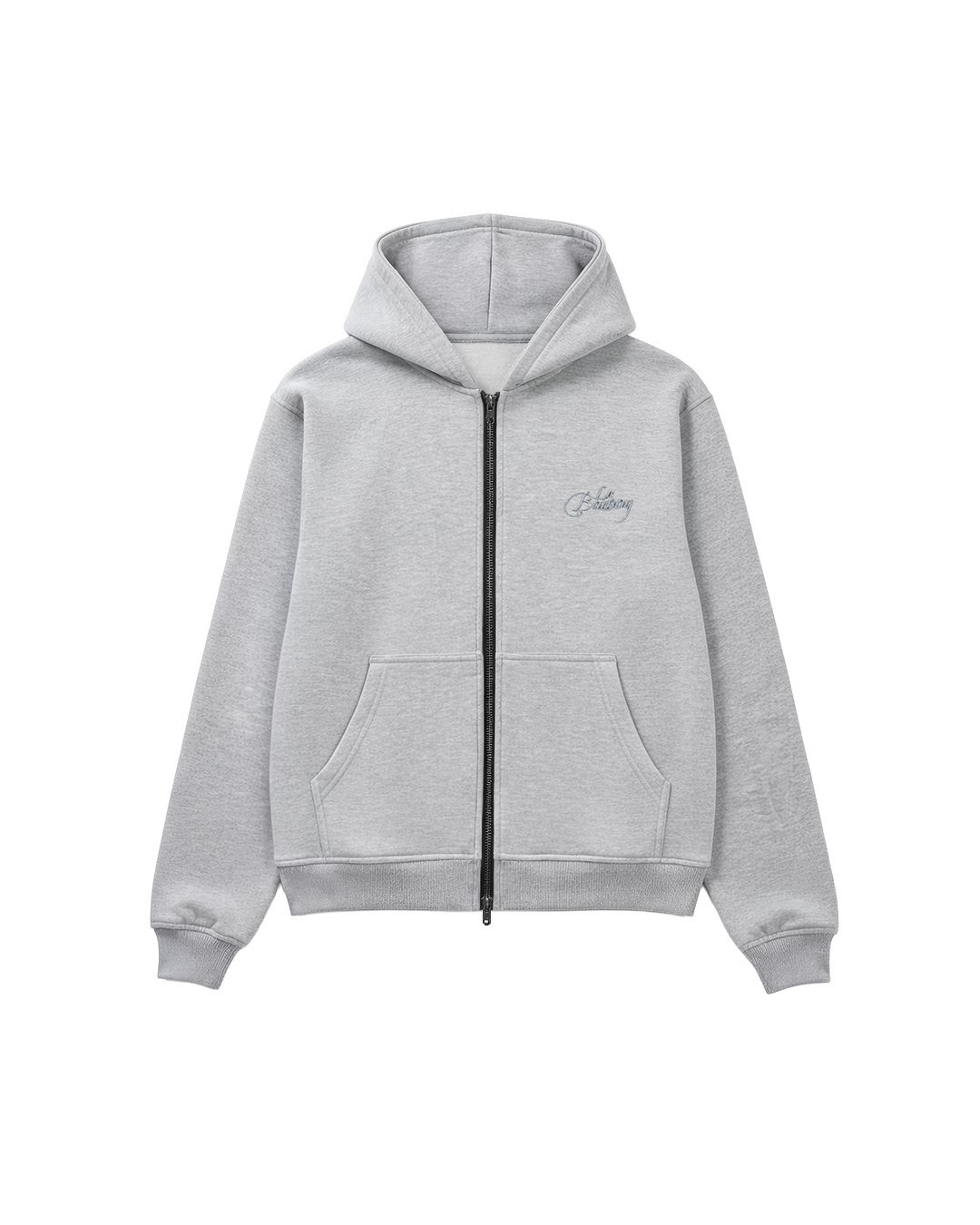 SIGNATURE GREY ZIP-UP HOODIE